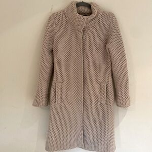 Montrovani Studio beige chunky cozy wool cashmere sweater cardigan coat Sz M